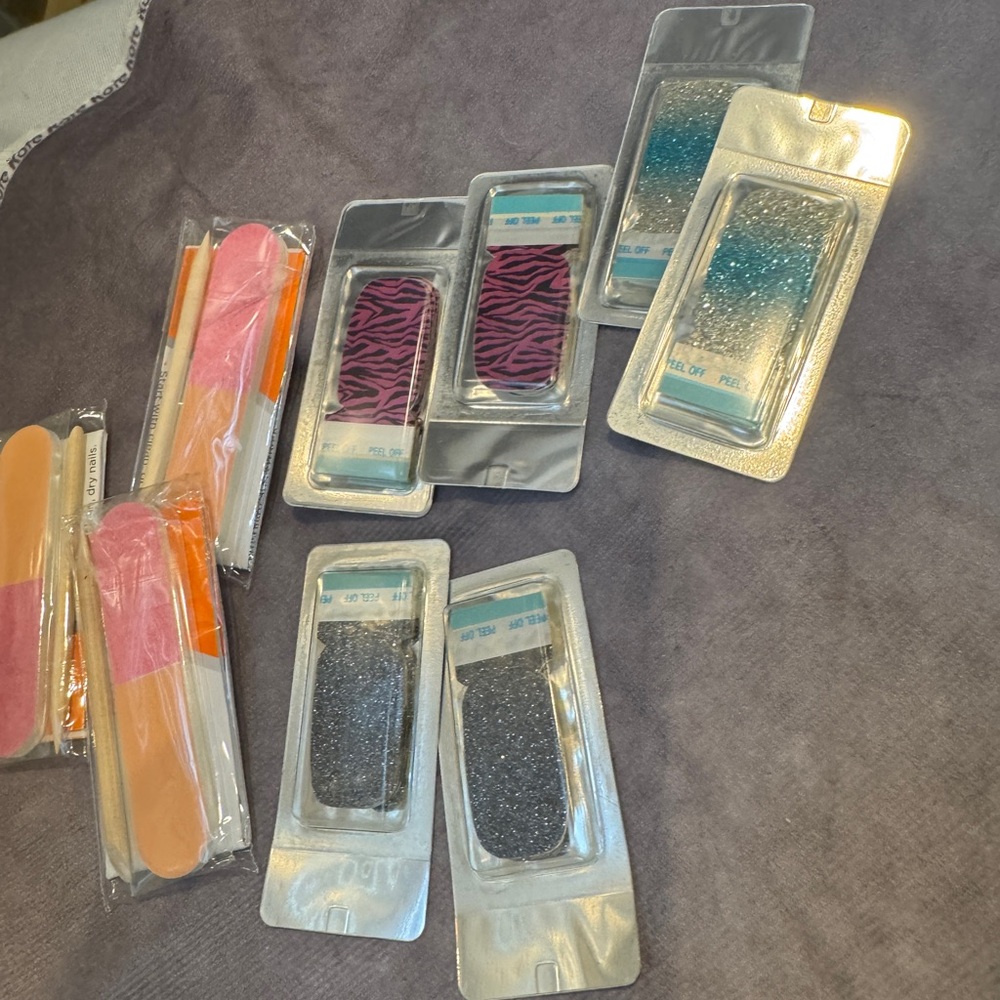Sally Hansen nail polish strip lot Black,‎ Silver, Blue animal print - Picture 2 of 4